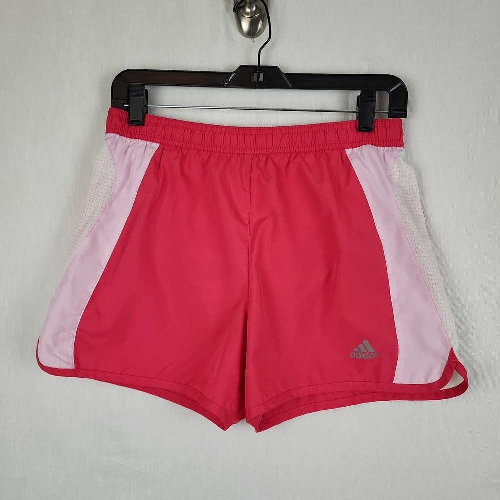 Adidas Womens Coral White‎ Comfort Pull On Activewear Running Shorts Size Small